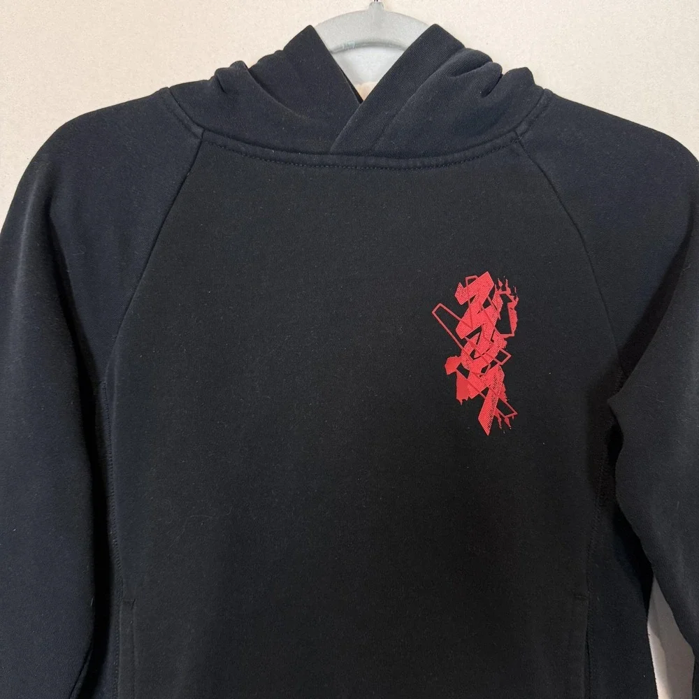 Jordan Hoodie Boys 10-12 Black Pullover Fleece Zion Sleeve Graphic Logo‎